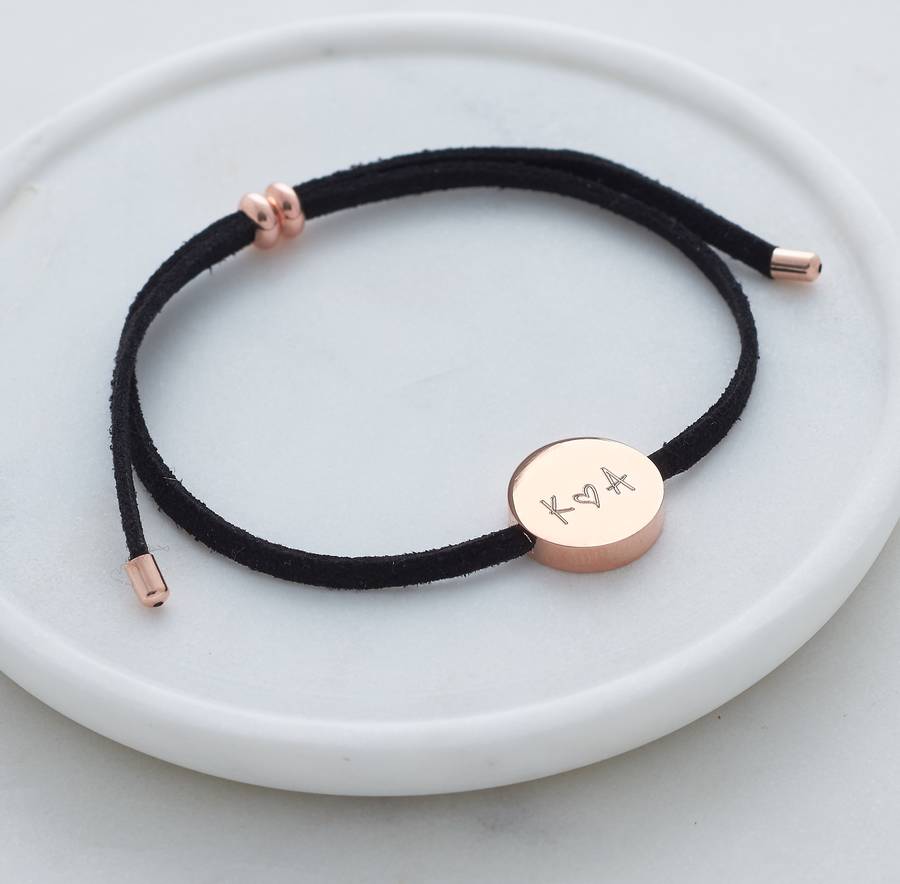 personalised skinny cord bracelet by lily belle