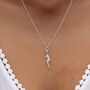Sterling Silver Seahorse Charm Necklace, thumbnail 3 of 6