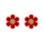 Flower Stud Earrings Red, thumbnail 1 of 3
