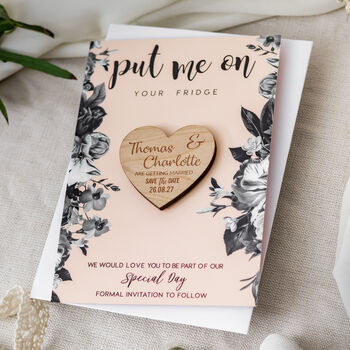 Elegant Blush Pink Save The Date Magnet, 3 of 8