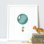 Personalised Children's Teal Balloon And Fox Picture, thumbnail 1 of 8
