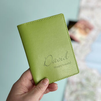 Personalised Passport Cover Holder With Script Name, 9 of 12