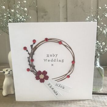 Personalised Ruby Wedding Circle Card, 6 of 8