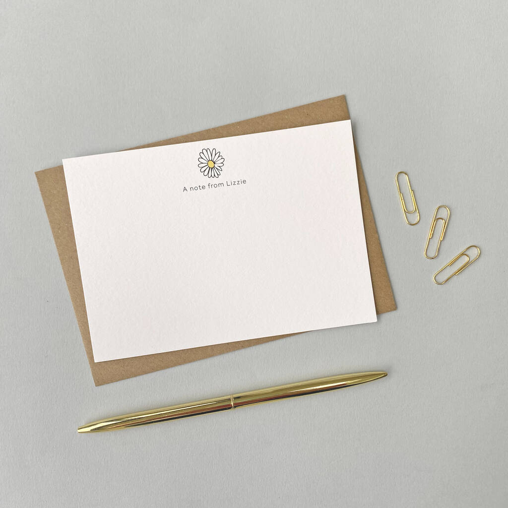 Personalised Daisy Correspondence Cards / Notelets, 1 of 3