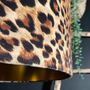 Luxe Leopard Velvet Lampshade With Gold Lining, thumbnail 2 of 5