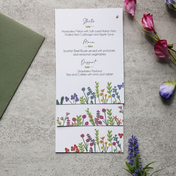 Wildflower Wedding Or Party Menu Cards, 8 of 11