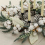 Giant Cotton Pine Wreath Candle Holder Centrepiece, thumbnail 3 of 4