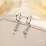 Sterling Silver Lavender Huggie Hoop Earrings, thumbnail 1 of 11