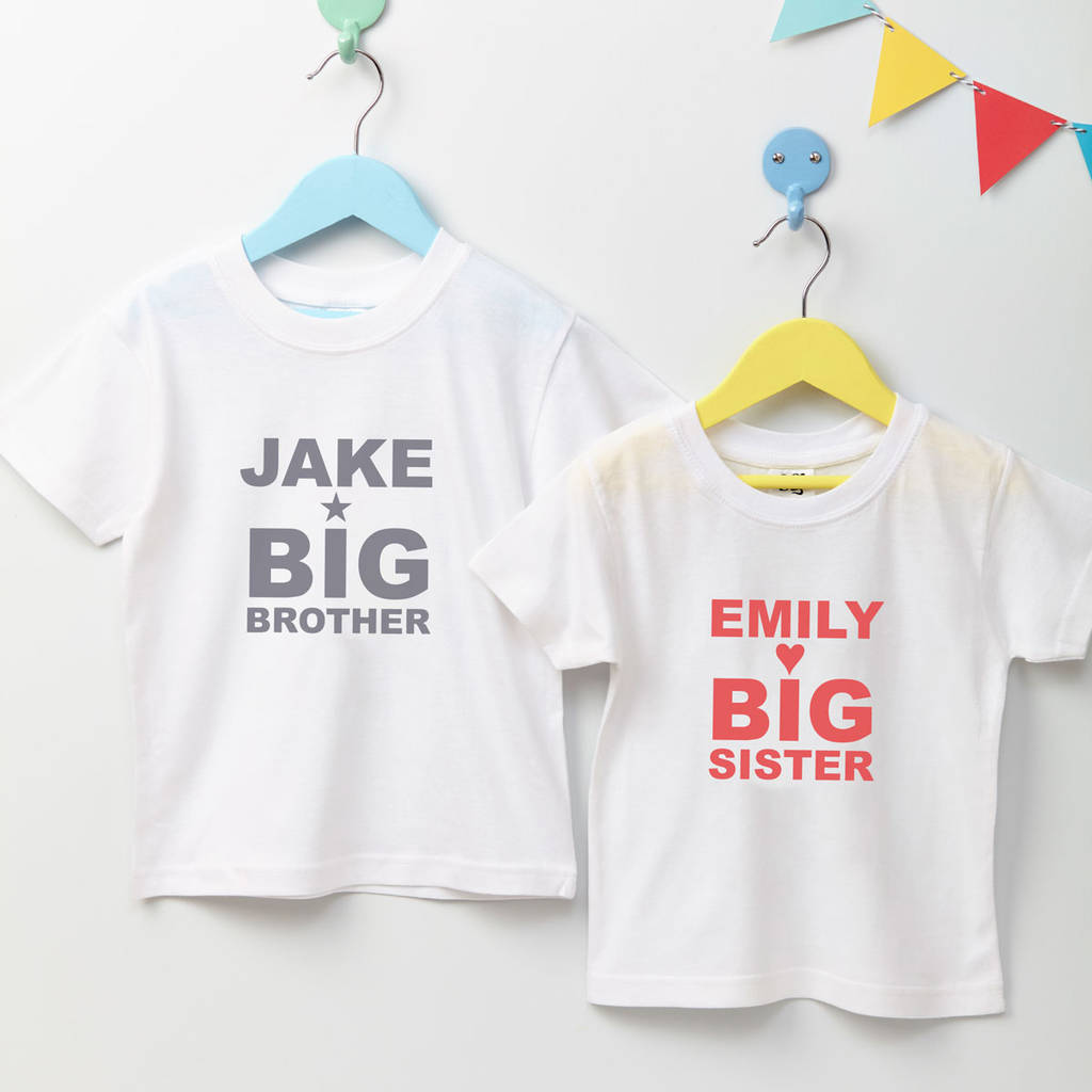 Child's Personalised Big Brother Or Sister T Shirt By TillieMint ...