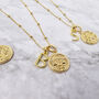 18k Gold Vermeil Plated Initial Zodiac Necklace, thumbnail 4 of 8
