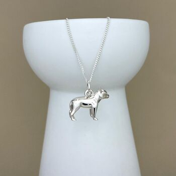 Personalised Staffordshire Bull Terrier Silver Necklace, 4 of 6