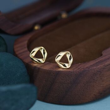 Sterling Silver Tiny Mobius Strip Stud Earrings, 3 of 12