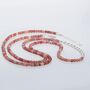 Long Orange Agate Beaded Necklace With Sterling, thumbnail 3 of 10