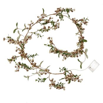Copper Berry Light Up Festive Table Garland Centrepiece, 2 of 5