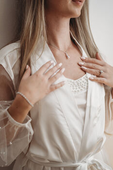 Satin Pearl Bridal Robe Bride Robe, 6 of 9