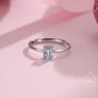 Sterling Silver Natural Blue Topaz Oval Ring, thumbnail 1 of 12