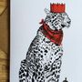 Leopard With Christmas Pudding Christmas Greetings Card, thumbnail 2 of 3