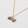 Cosy Badger Charm Necklace, thumbnail 1 of 8