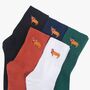 Women's Christmas Highland Cow Embroidered Cotton Ankle Socks Five Pack, thumbnail 2 of 7