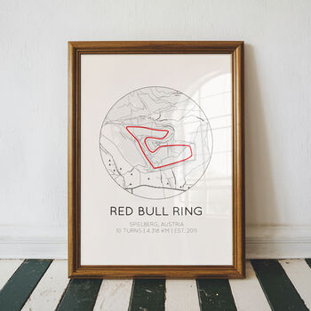 Red Bull Ring F1 Print, Austria Formula One Track Circuit Poster, 2 of 3