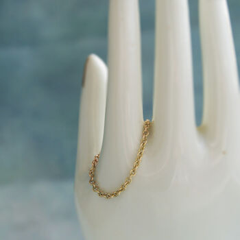 9ct Yellow Gold Trace Chain Ring, 4 of 4