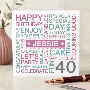 Personalised 40th Birthday Card, 3 of 5