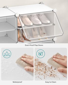 Six/Eight Slot Interlocking Shoe Rack Cabinet Organiser, 7 of 8