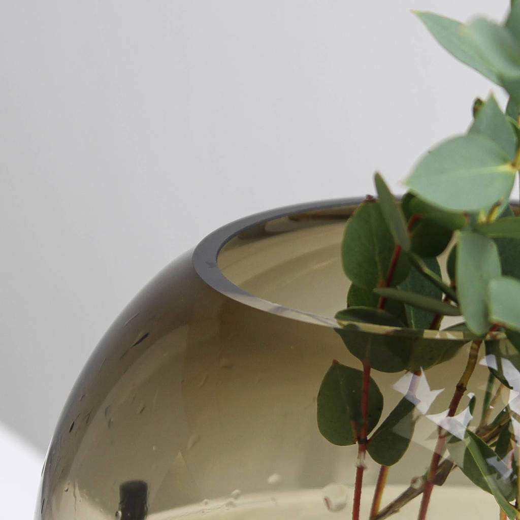 smoked glass raised glass vase by marquis & dawe