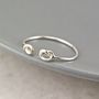 Skinny Sterling Silver Knot Open Ring, thumbnail 3 of 8