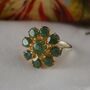 Green Onyx Gold Plated Statement Ring, thumbnail 1 of 4