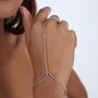 Skinny Drip Hand Chain With White Topaz, thumbnail 3 of 3