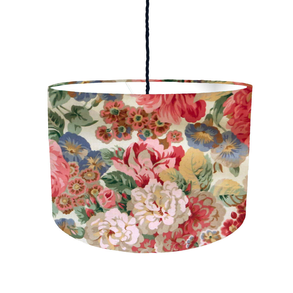 Vintage Floral Lampshade White Lining By Bymarie | notonthehighstreet.com