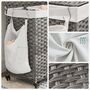 140 L Laundry Basket Hamper With Three Compartment, thumbnail 7 of 9