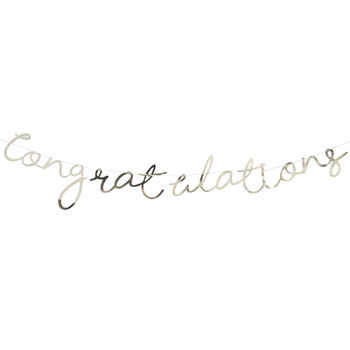 Gold Foiled Congratulations Backdrop Bunting, 2 of 3