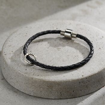 Men's Personalised Fine Leather Message Bracelet, 10 of 11