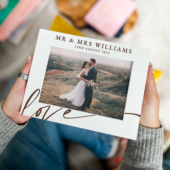 Personalised Wedding Picture Frame Mr And Mrs Gift, 2 of 10