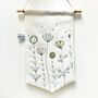 Wildflowers Embroidered Linen Banner, thumbnail 1 of 2