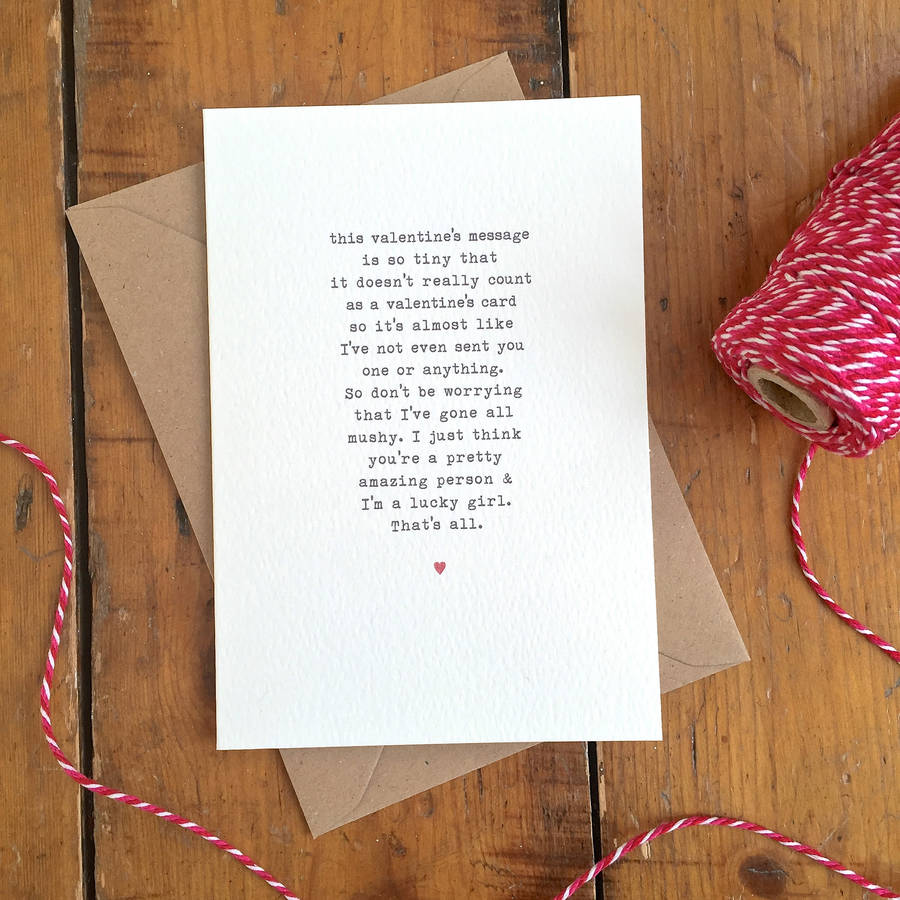 Awkward Non Mushy Valentine's Card By arbee | notonthehighstreet.com