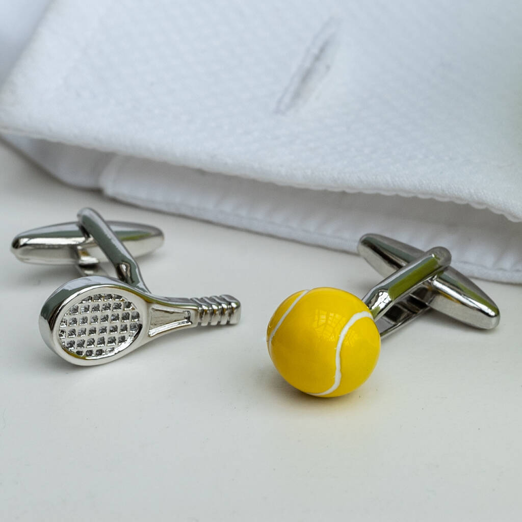 Tennis Raquet And Ball Cufflinks By Me and My Sport