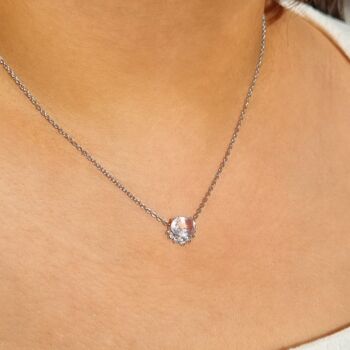 Rose Quartz Necklace In Rose Gold Vermeil And Silver, 9 of 10