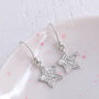 Silver Fingerprint Star Earrings, thumbnail 3 of 6