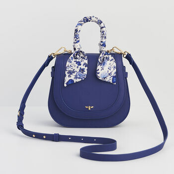 Blue Agnes Top Handle Saddle Bag, 5 of 9