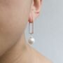 Rectangle And Pearl Earrings, thumbnail 1 of 3