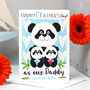 Panda Twins 1st Father's Day Card As Daddy, thumbnail 1 of 7
