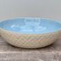 Blue And Cream Diamond Patterned Pasta/Serving Bowl, 22cm, thumbnail 1 of 2