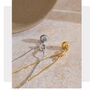 Paris D’or Gold Chrome V Blossom Knot Drop Ball Gift Necklace, thumbnail 2 of 4