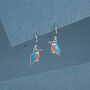 Sterling Silver Kingfisher Enamel Drop Earrings, thumbnail 1 of 10