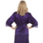 British Made Purple Long Satin Dressing Gown With Lace Detail Ladies Size 8 To 28 UK, thumbnail 5 of 5