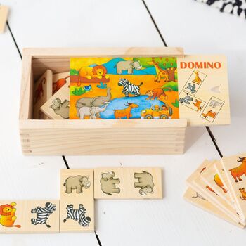Personalised Safari Wooden Domino Toy Set, 3 of 3