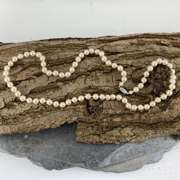 Vintage 24 Inch 7mm Faux Pearl Necklace / Silver Clasp, 2 of 5